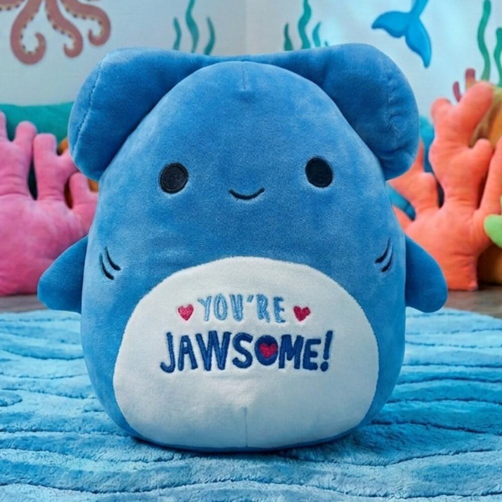 Squishmallow 8" Nitro Hammerhead Shark You're Jawsome Valentine Plush